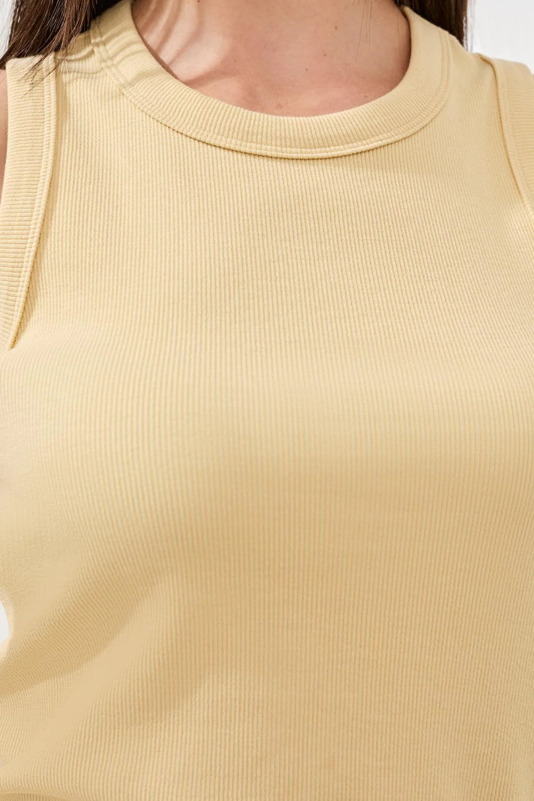 Butter Yellow Fitted Tank Top