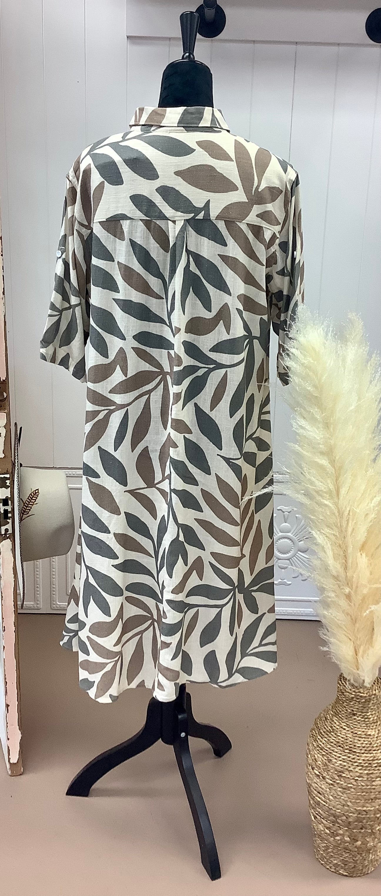 Fango Linen Dress with Buttons