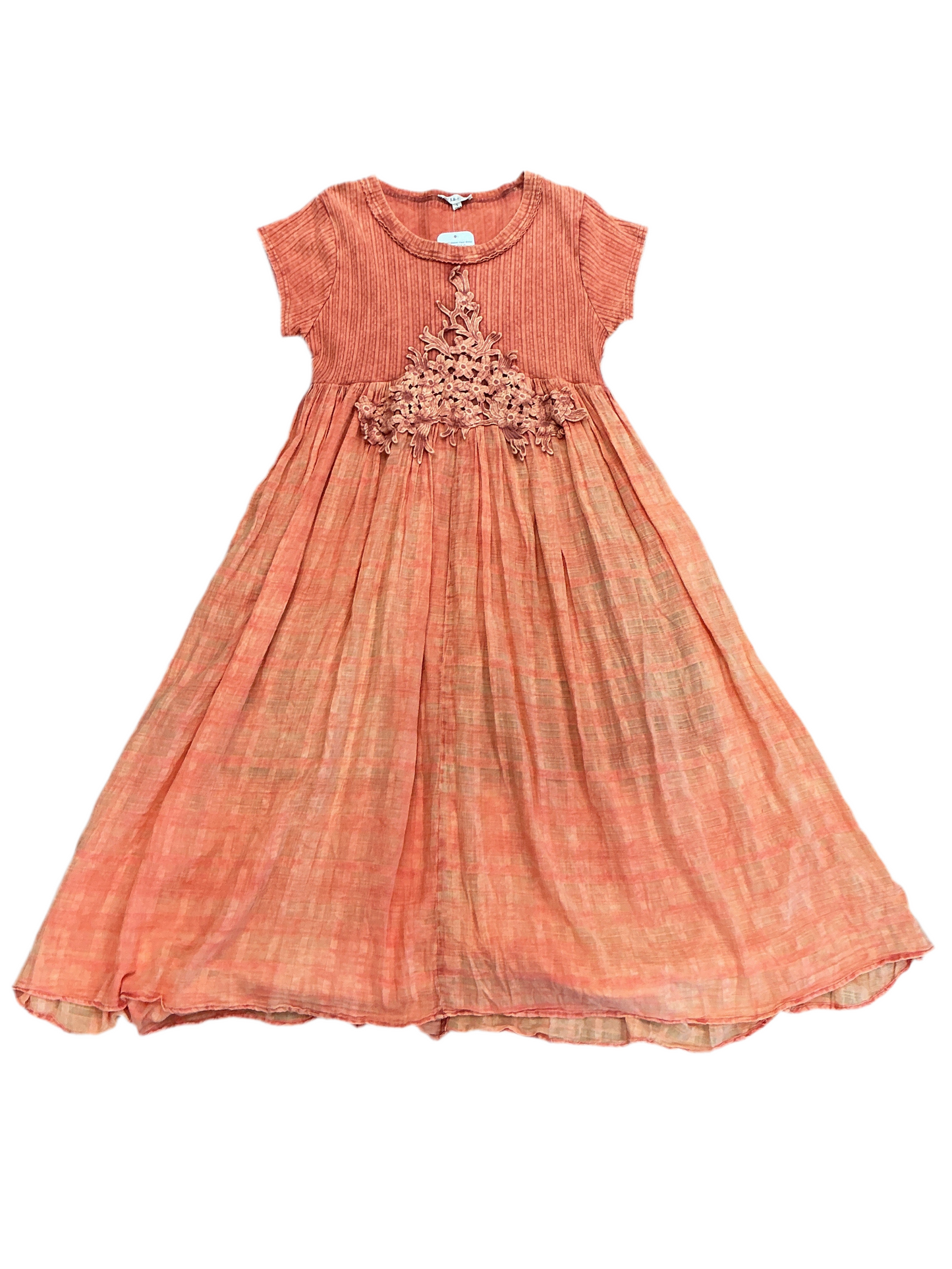 Orange Lace Maxi-dress