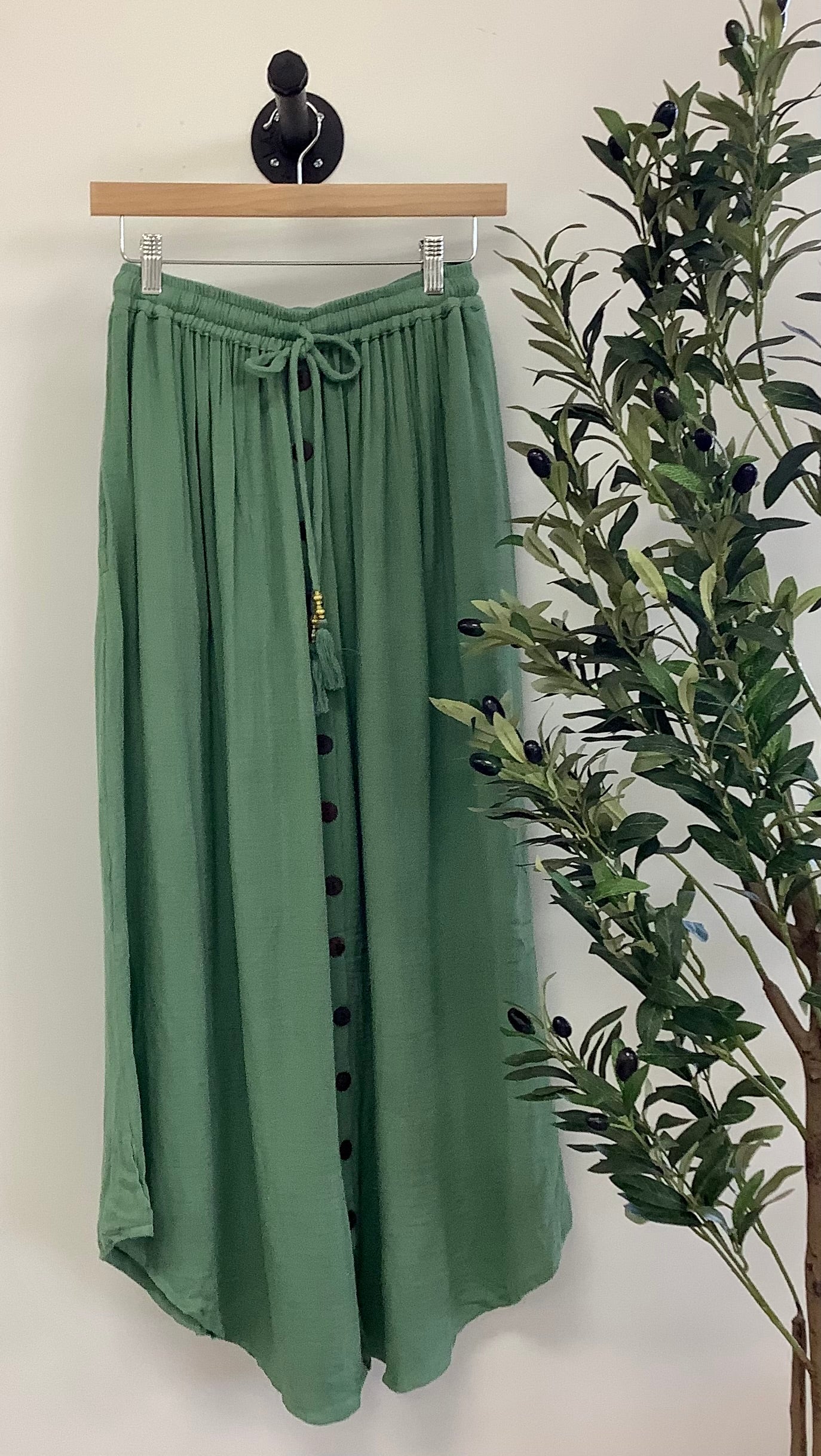 Beachy Boho Bamboo Cotton Button Skirt