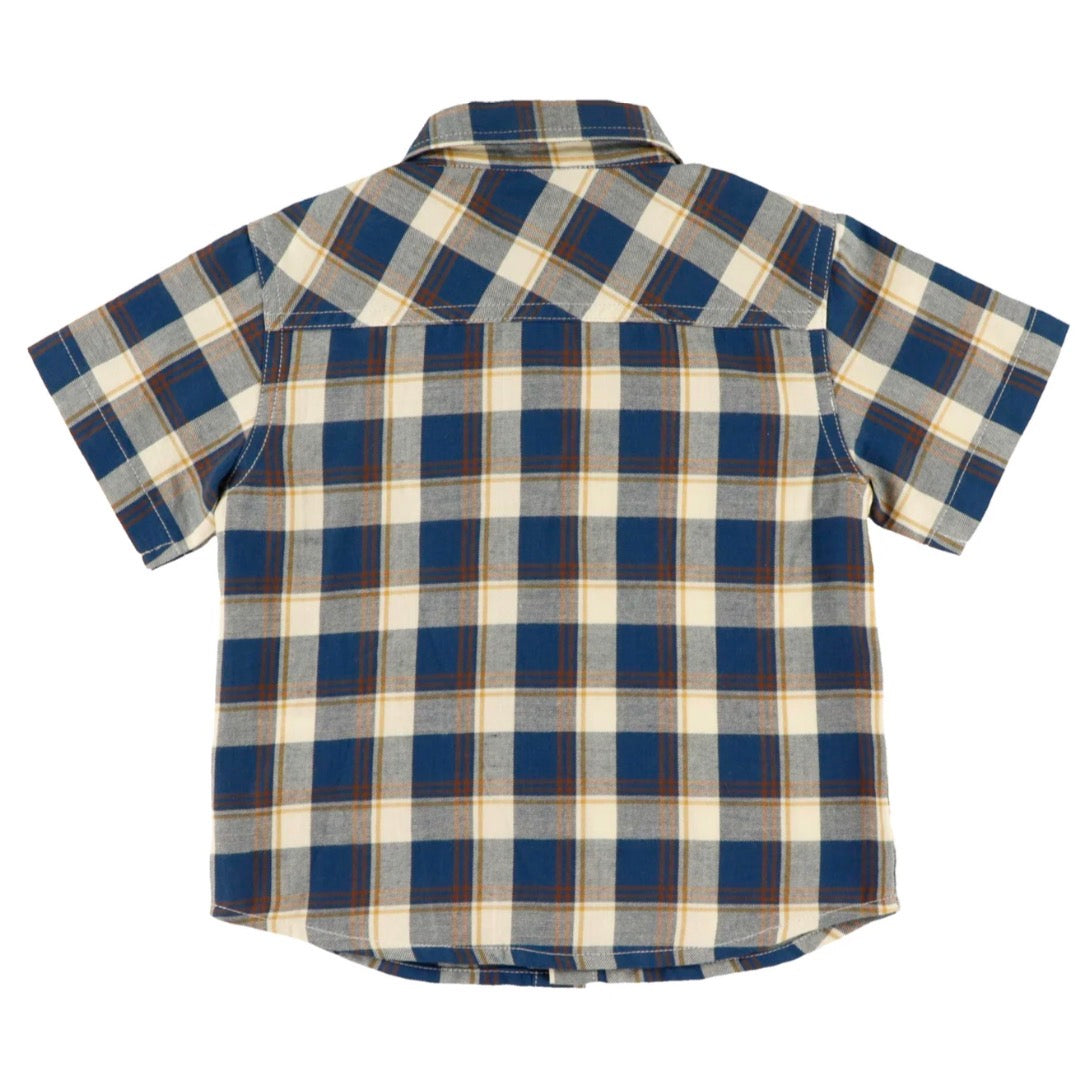 Boys Plaid Button up Tee