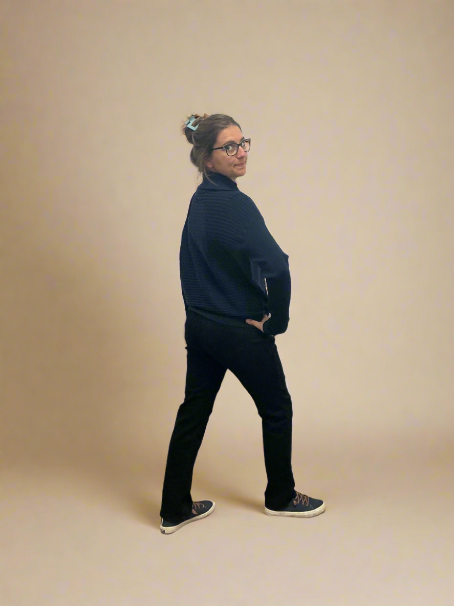 Navy Collared V-Neck Sweater