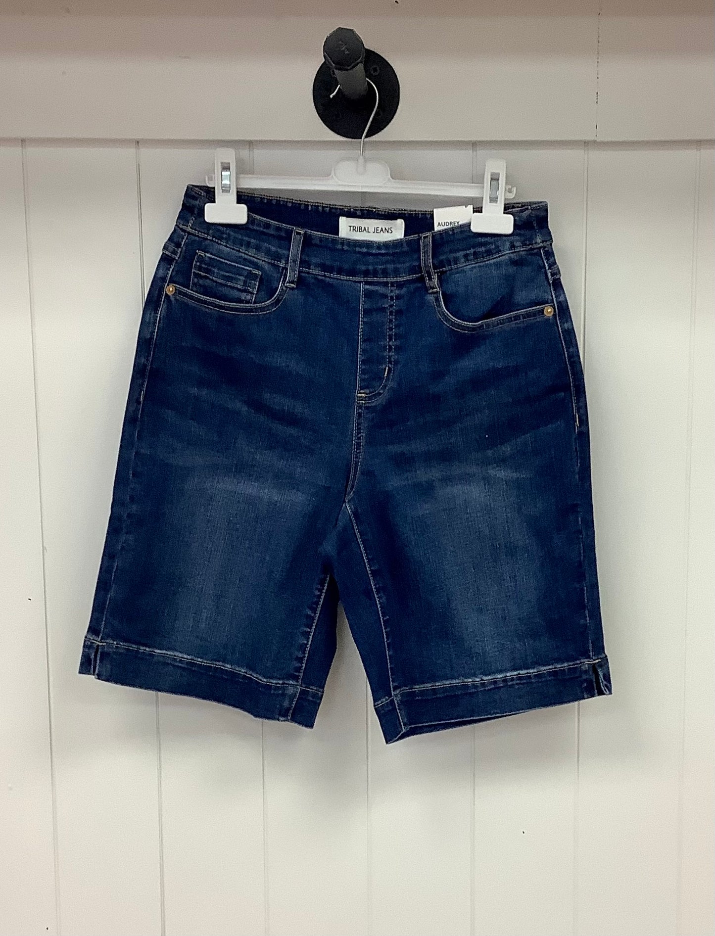 Audrey Dark-wash Denim Bermuda Short