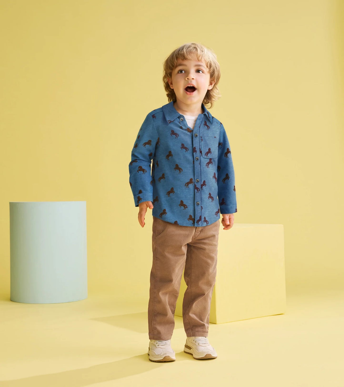 Button down horse jersey shirt