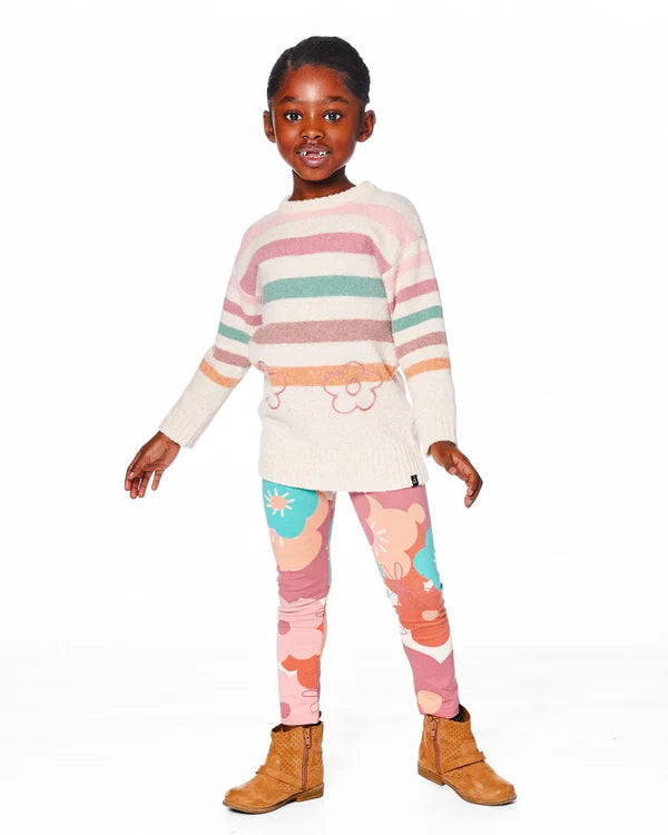 Floral Stripe Knitted Tunic