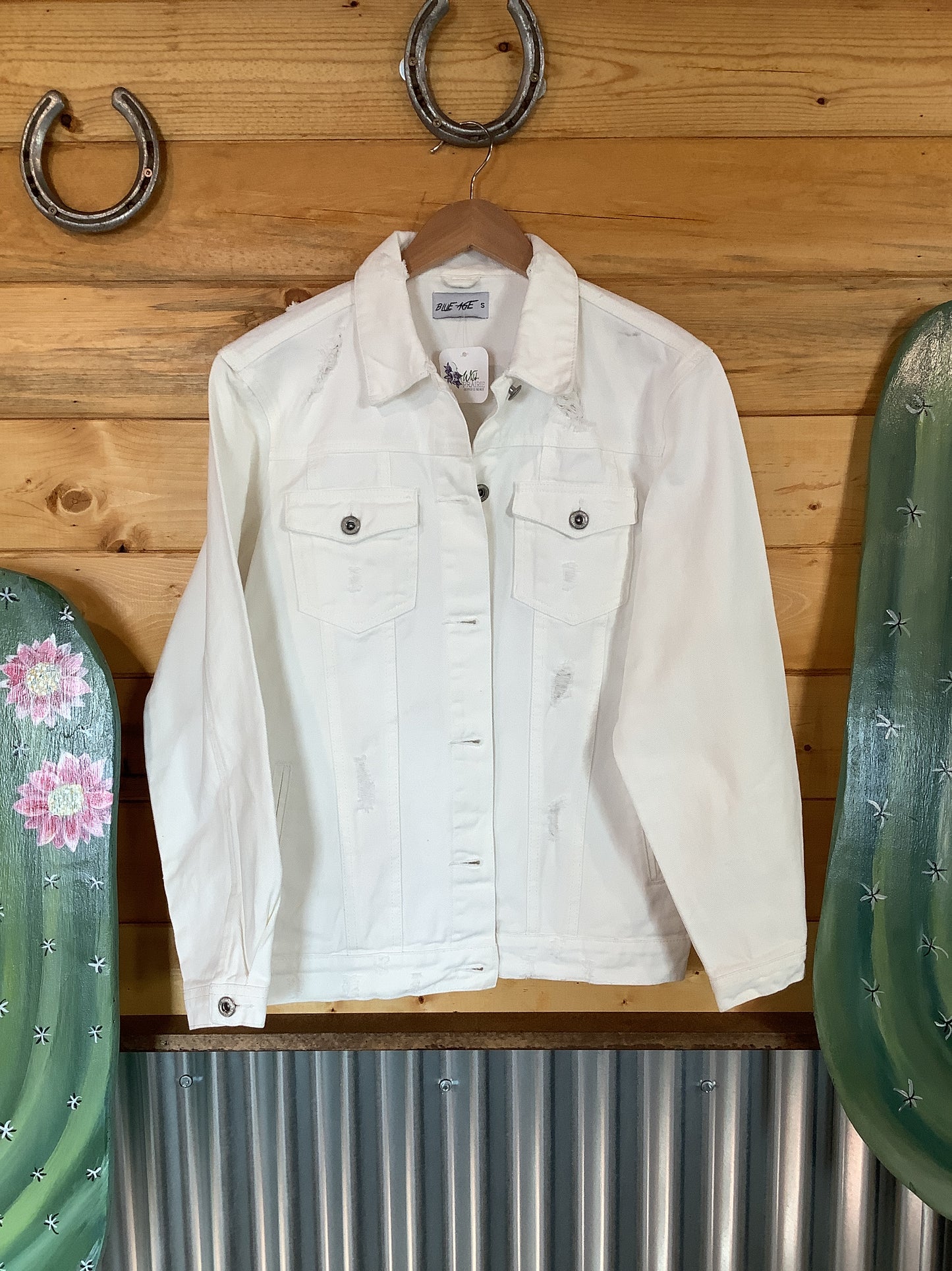 Cacti Floral White Jean