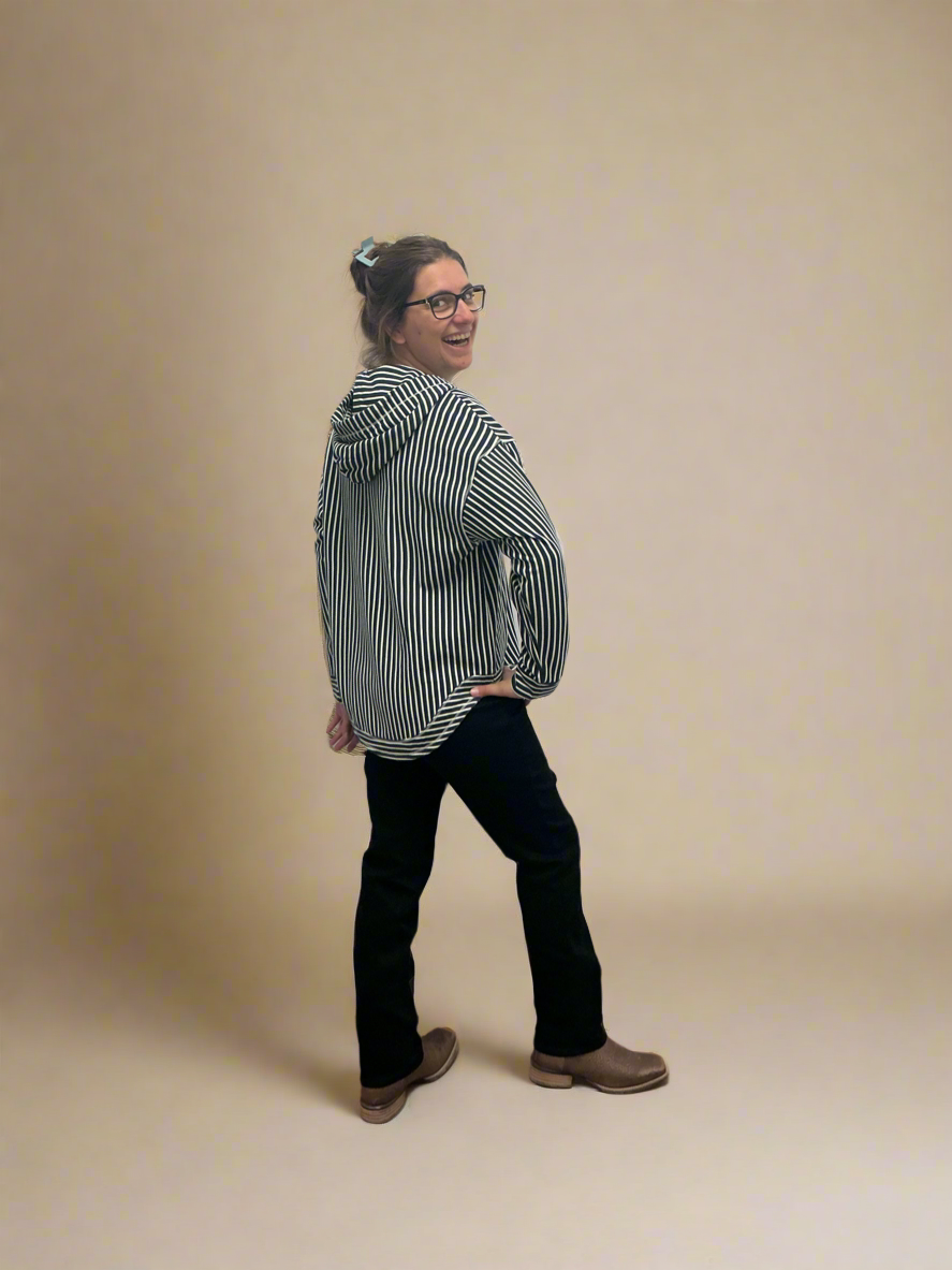 Nautical Stripe V-neck Pullover
