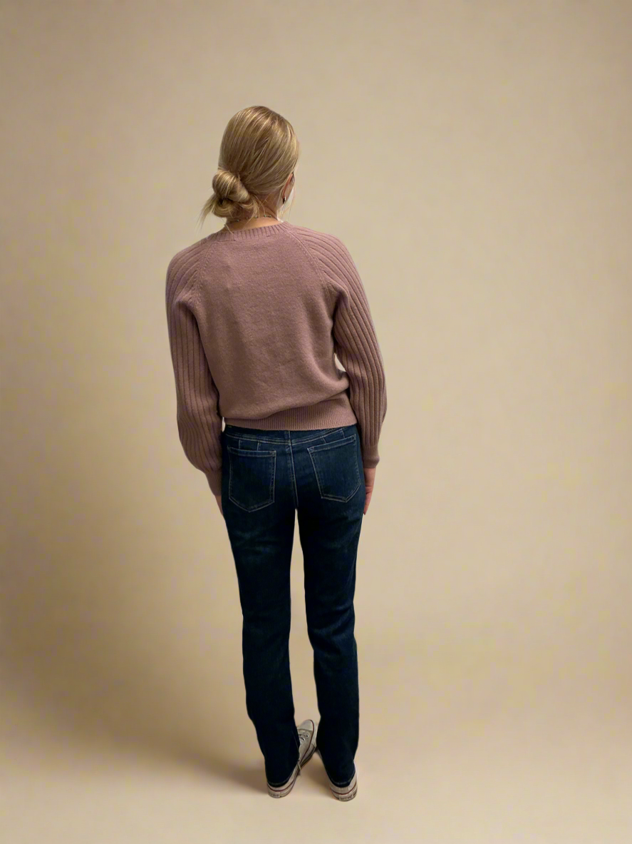 Dusty Rose Ribbed Pullover