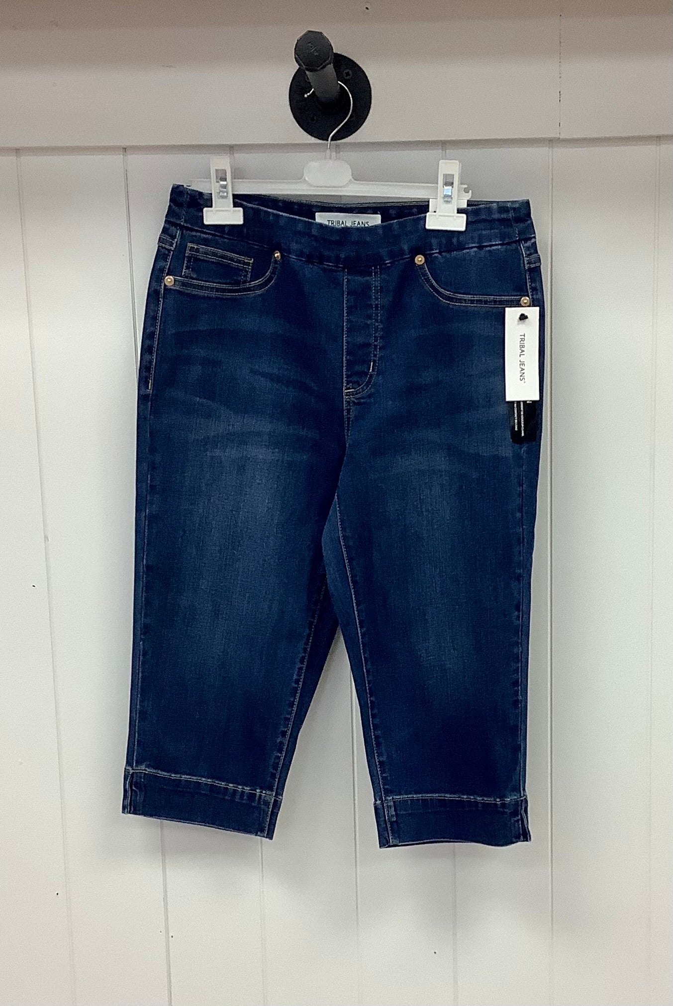 Audrey Dark-wash Denim Capri