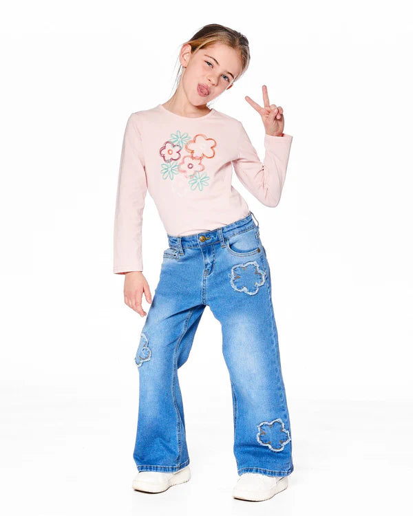 Embroidered Floral Long Sleeve Tee