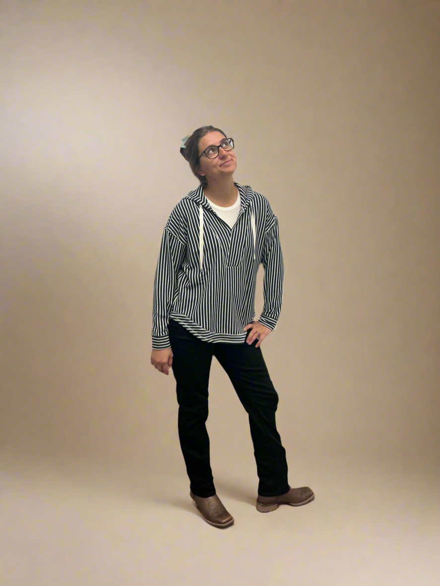 Nautical Stripe V-neck Pullover