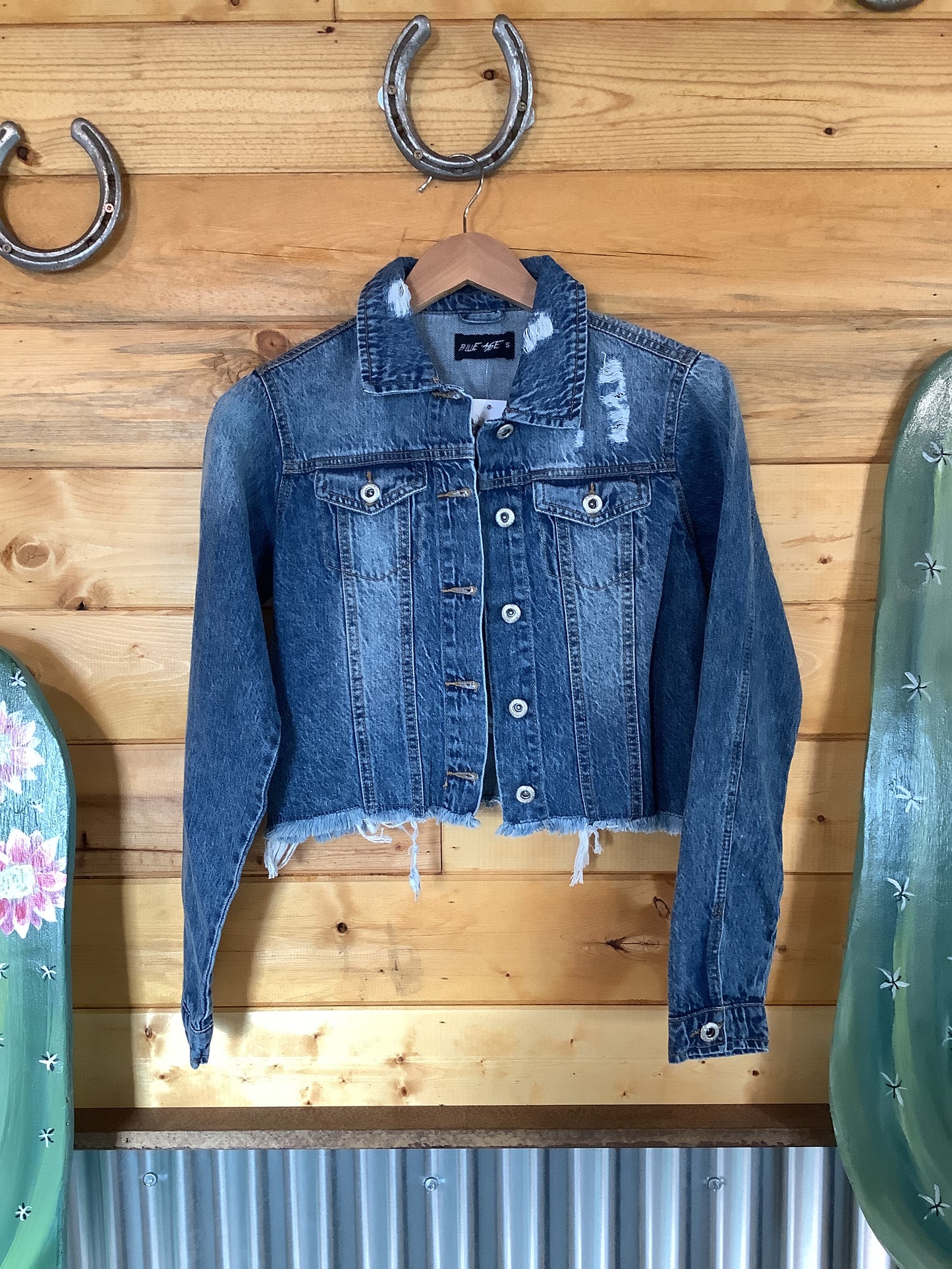 Crop Floral Jean Jacket