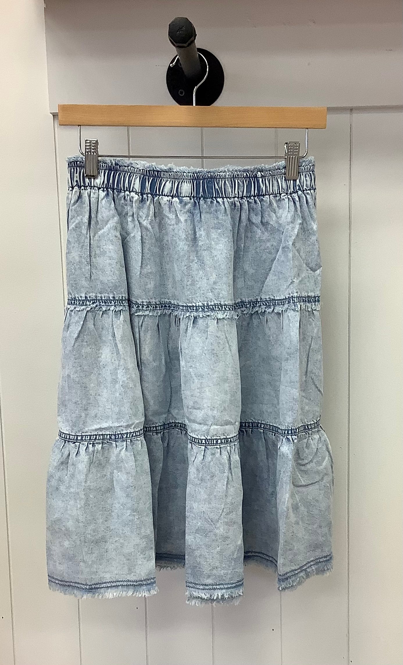 Tiered Denim-style Skirt