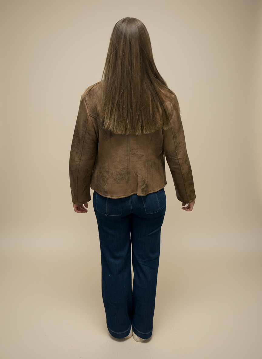 Vintage Brown Military-Style Jacket