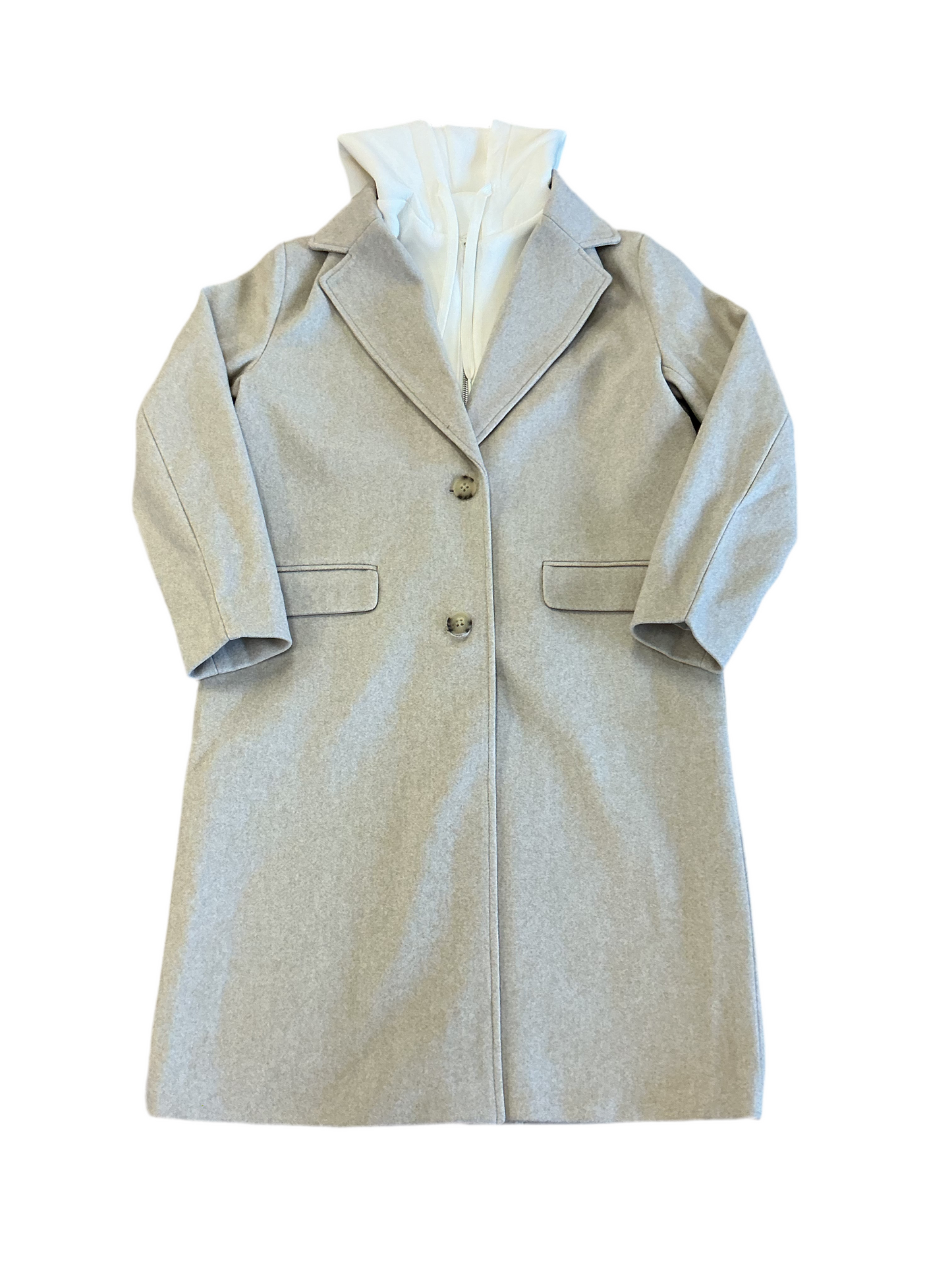 Mixed Media Felt Hoodie Jacket