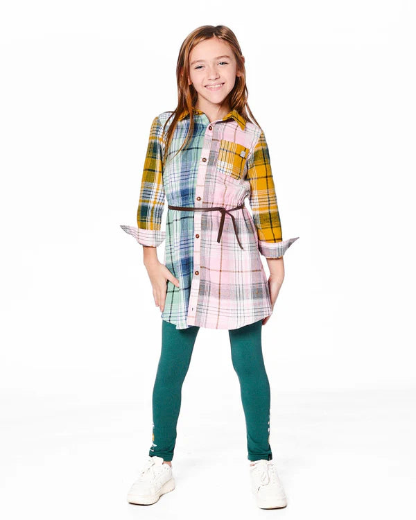 Multicoloured Belted Shirt Dress