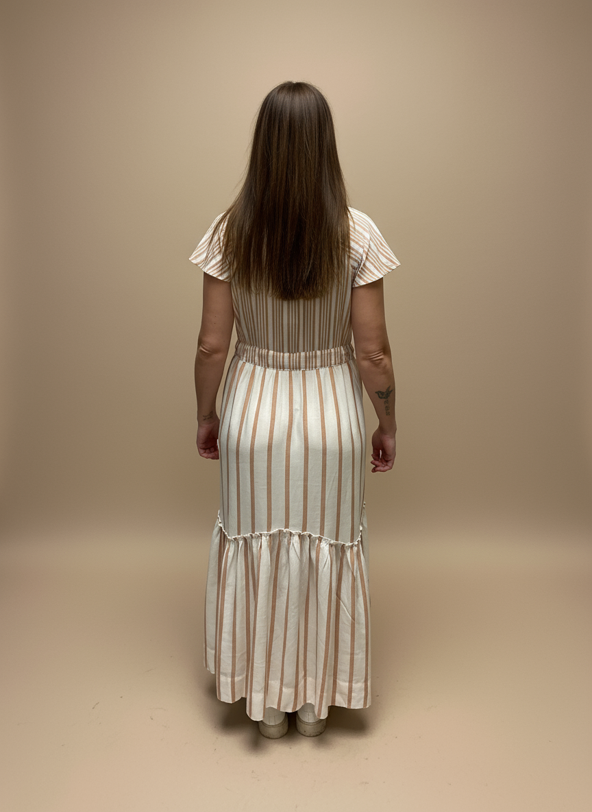 Tan Stripe Maxi Dress