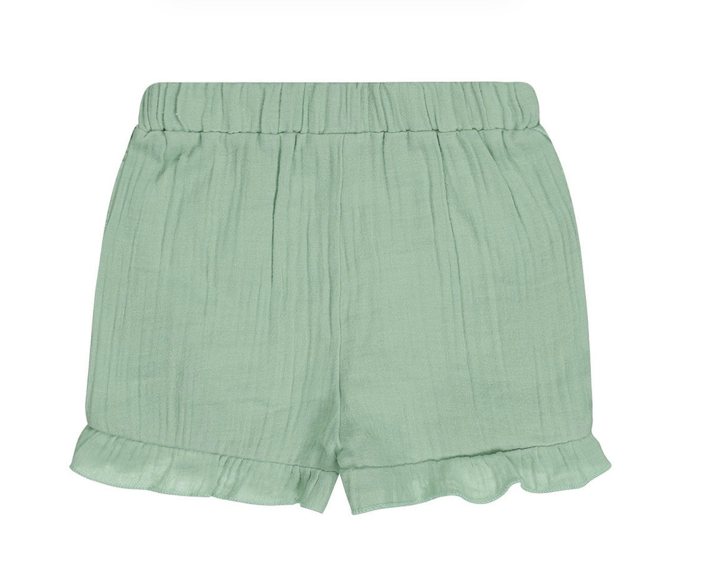 Girls Green Ruffle Shorts