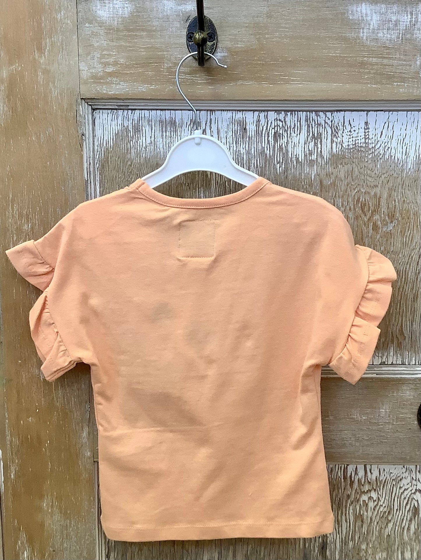 Peach Floral Ruffle Tee
