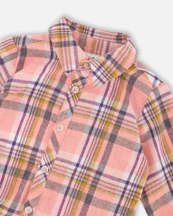 Long Sleeve Plaid Shirt Dress