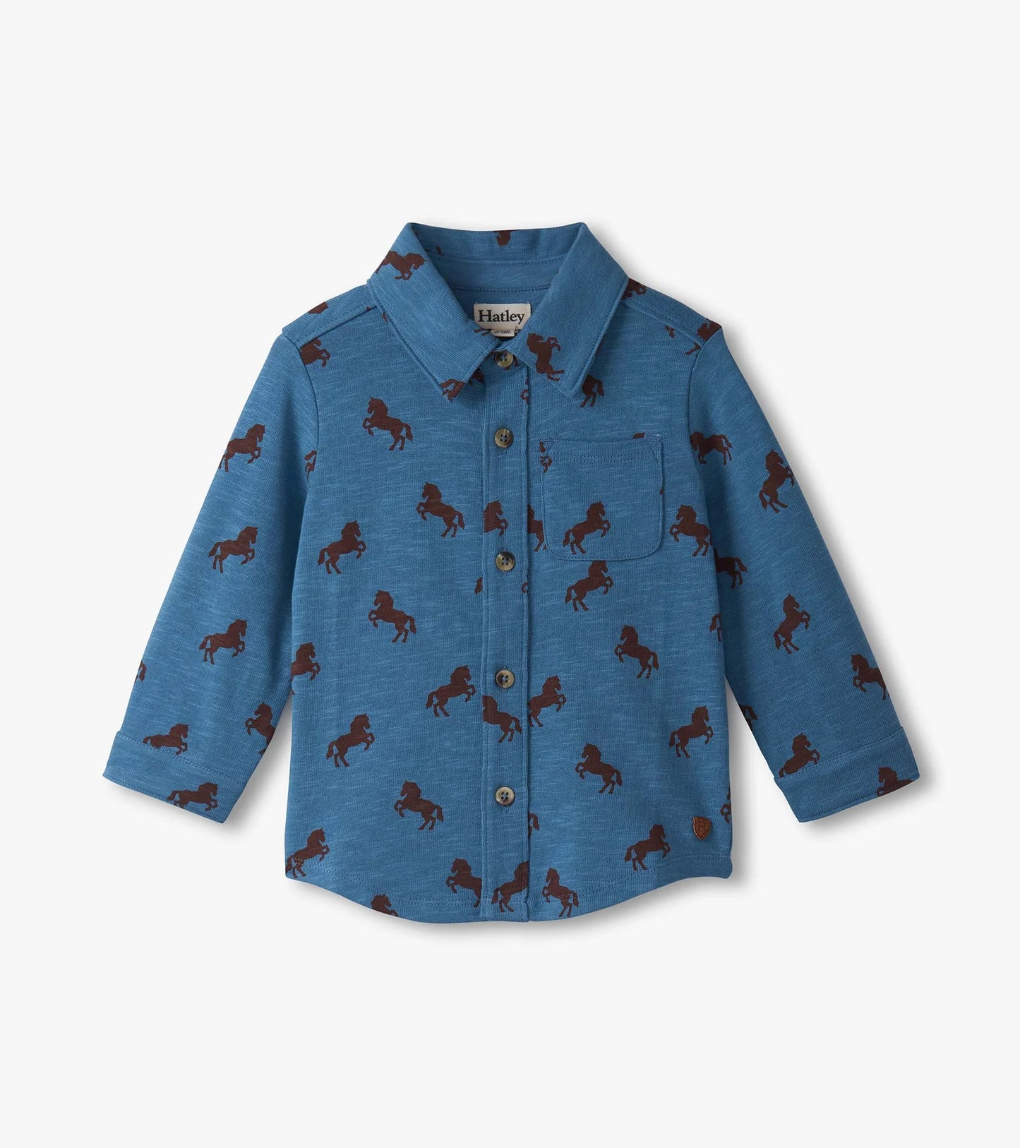 Button down horse jersey shirt