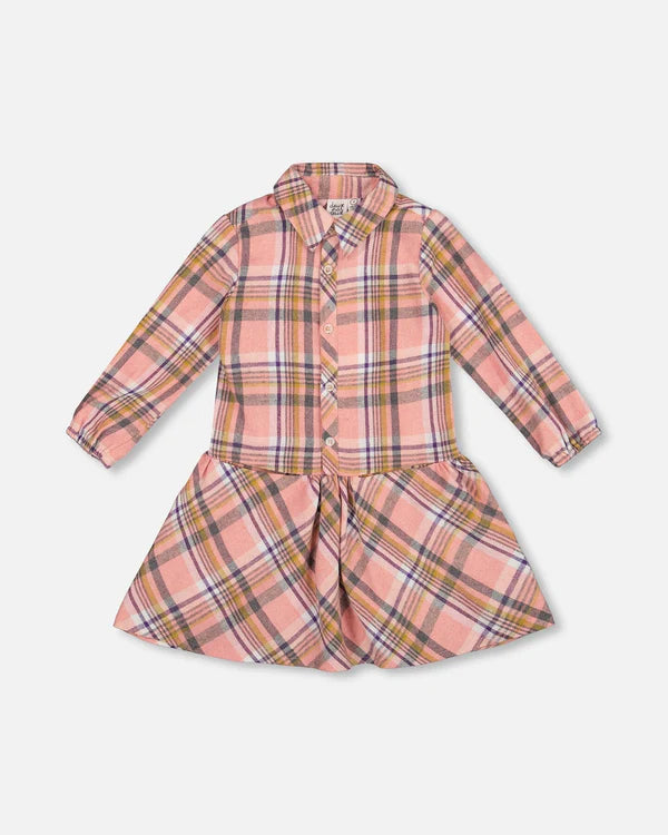 Long Sleeve Plaid Shirt Dress