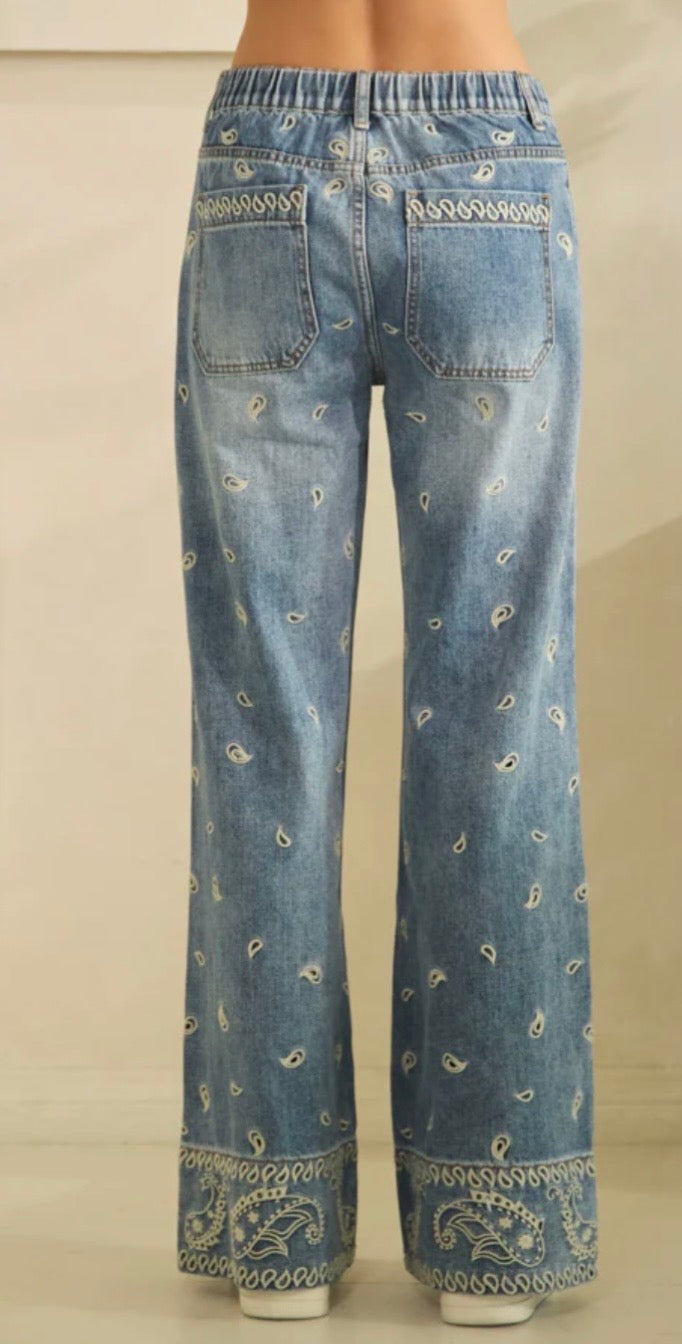 All Over Paisley Denim Jeans