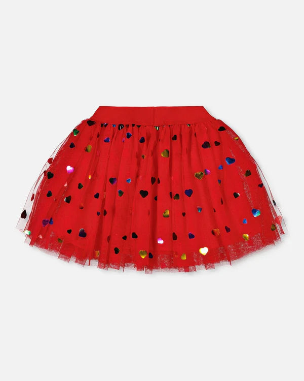 Red Hearts Tulle Skirt