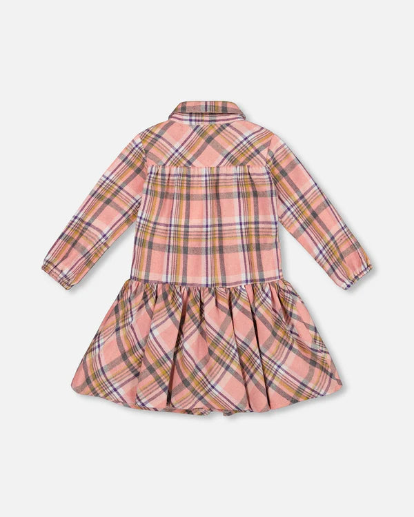 Long Sleeve Plaid Shirt Dress