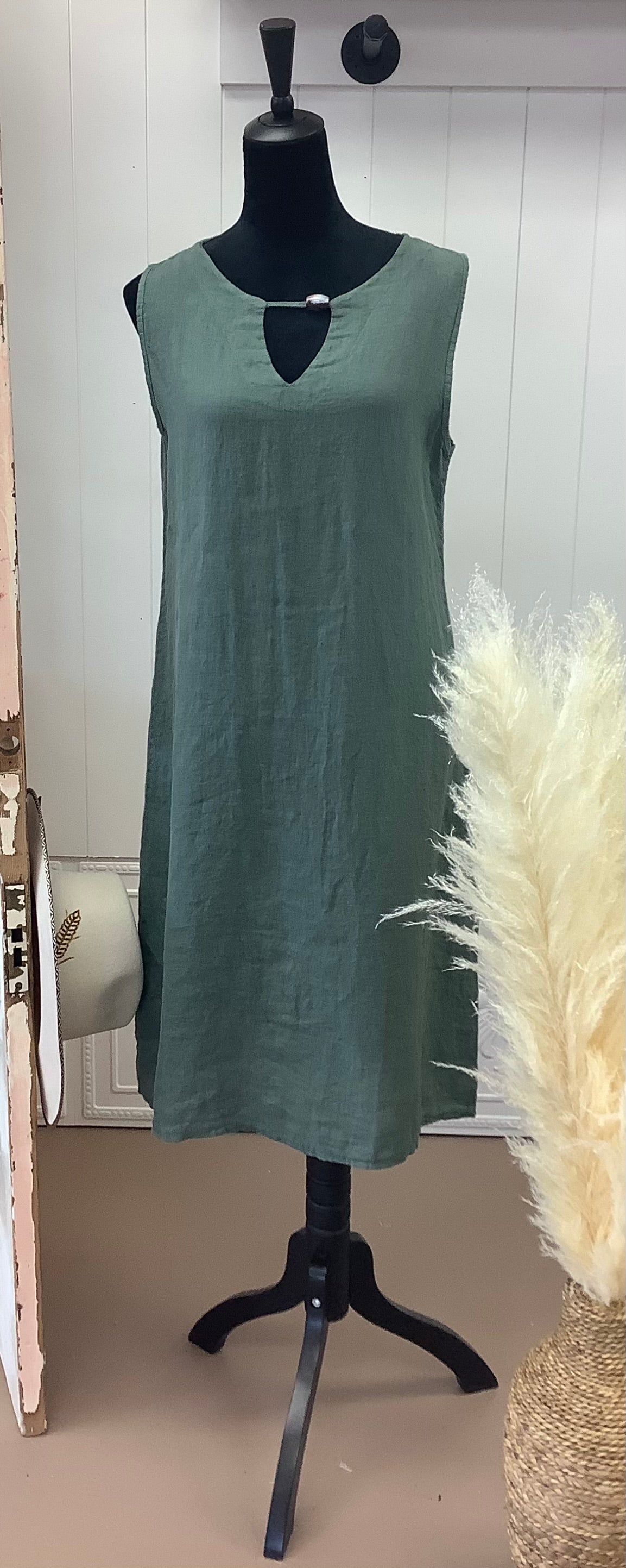 Sleeveless Linen Dress