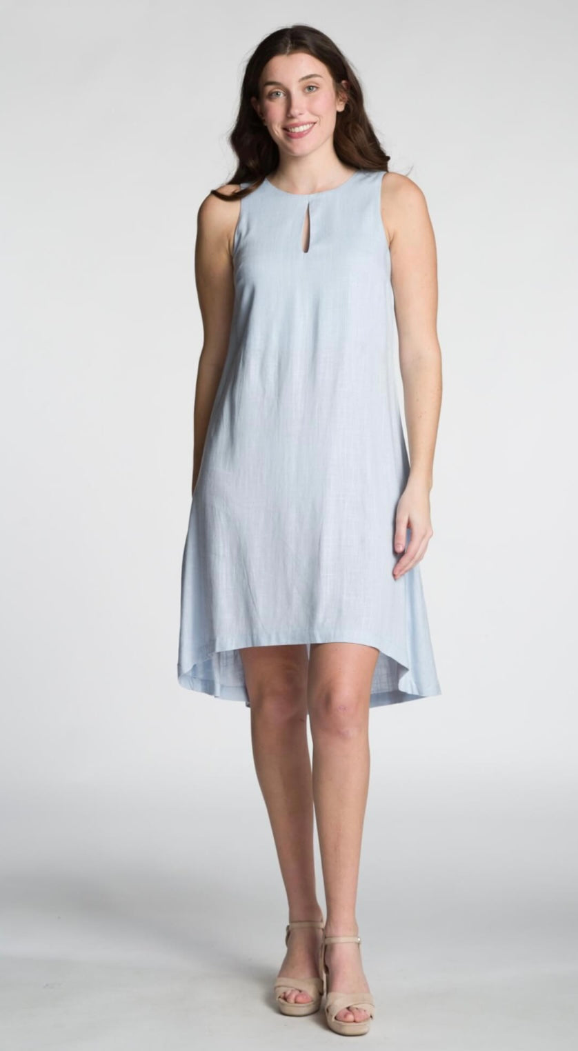Sleeveless Midi Dress With Keyhole Neckline