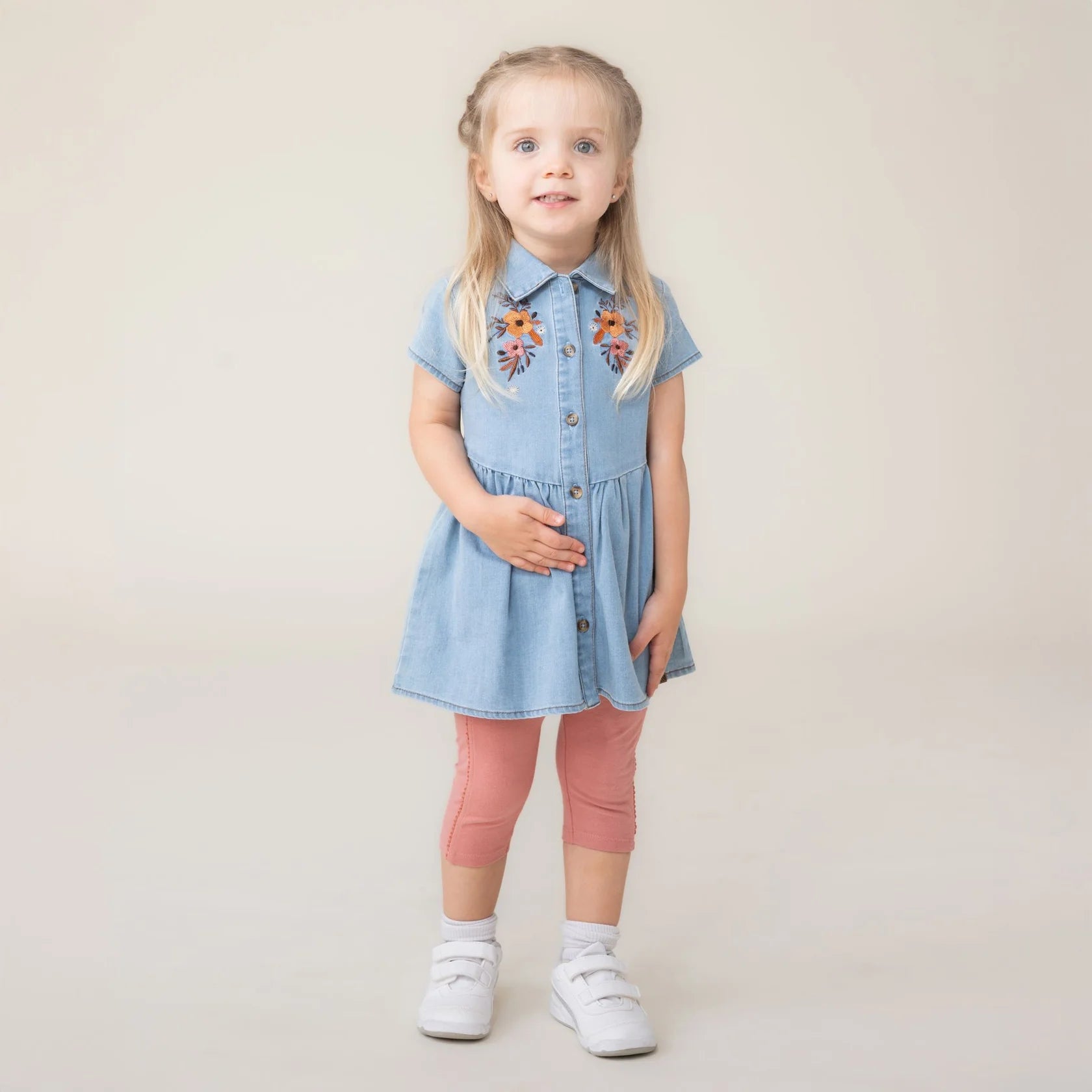 Girls Floral Denim Dress – Wild Prairie Outpost