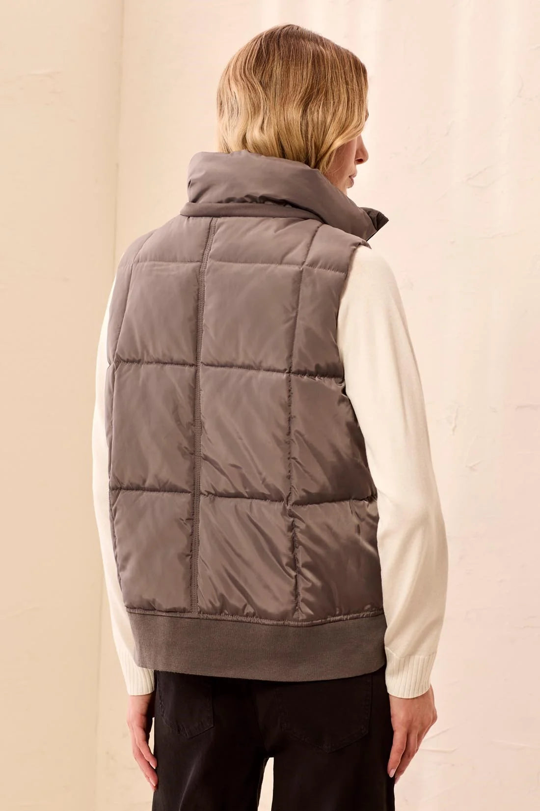 Quilted Vest With Removable Hood