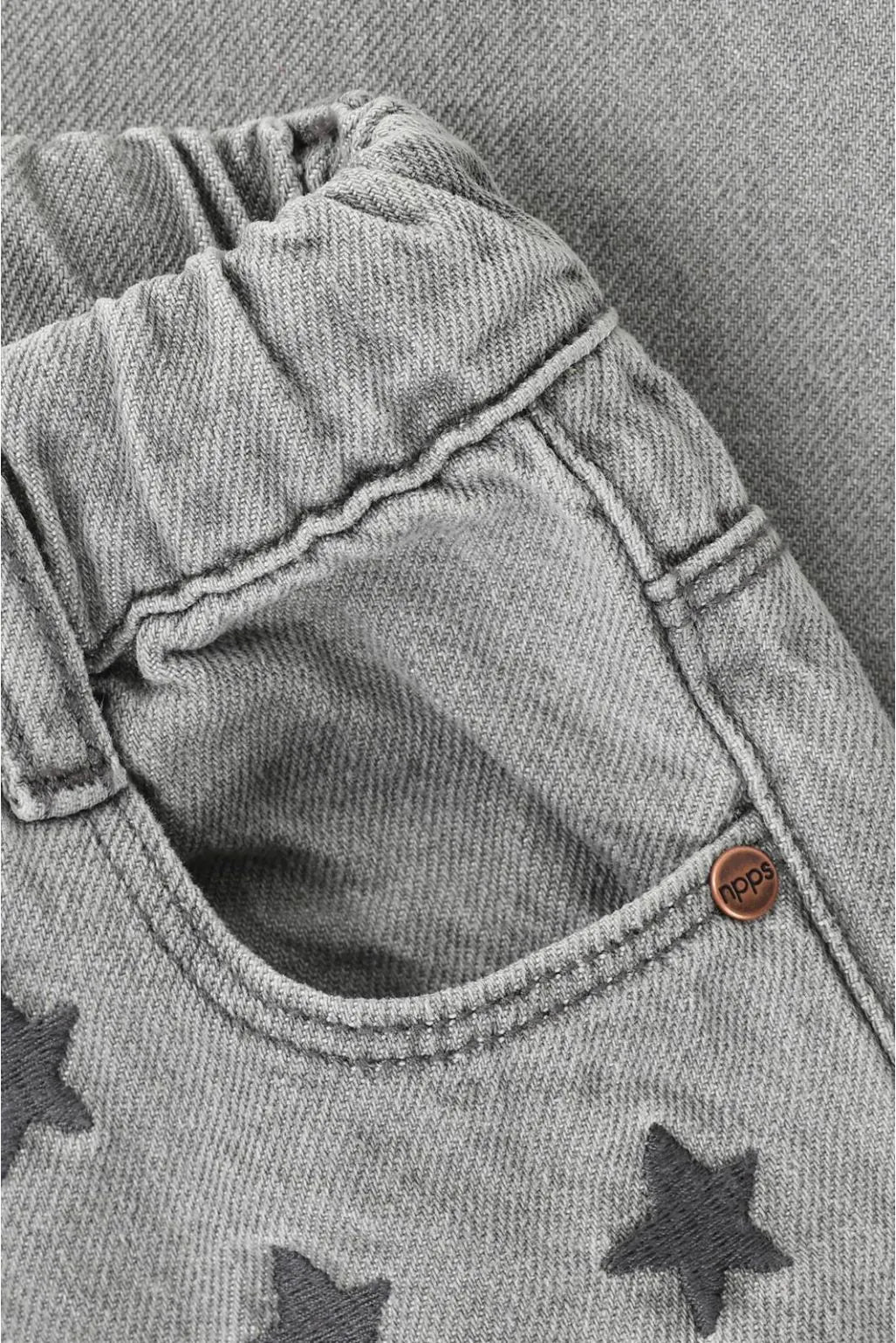 Girls Grey Star Relaxed Jeans