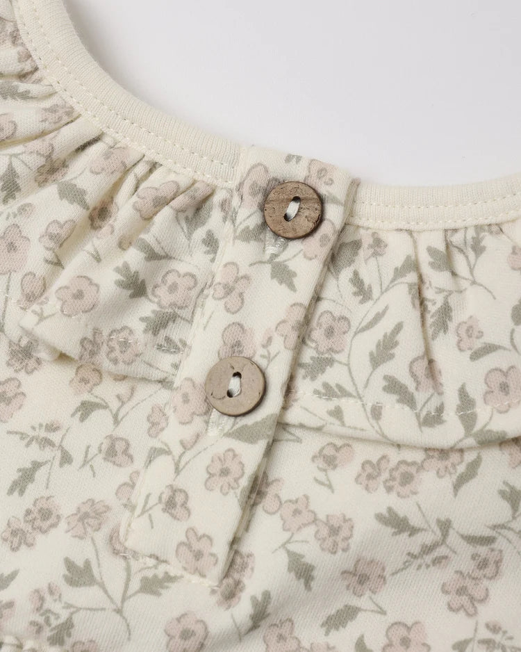 Girls Floral Ruffle Collar Dress