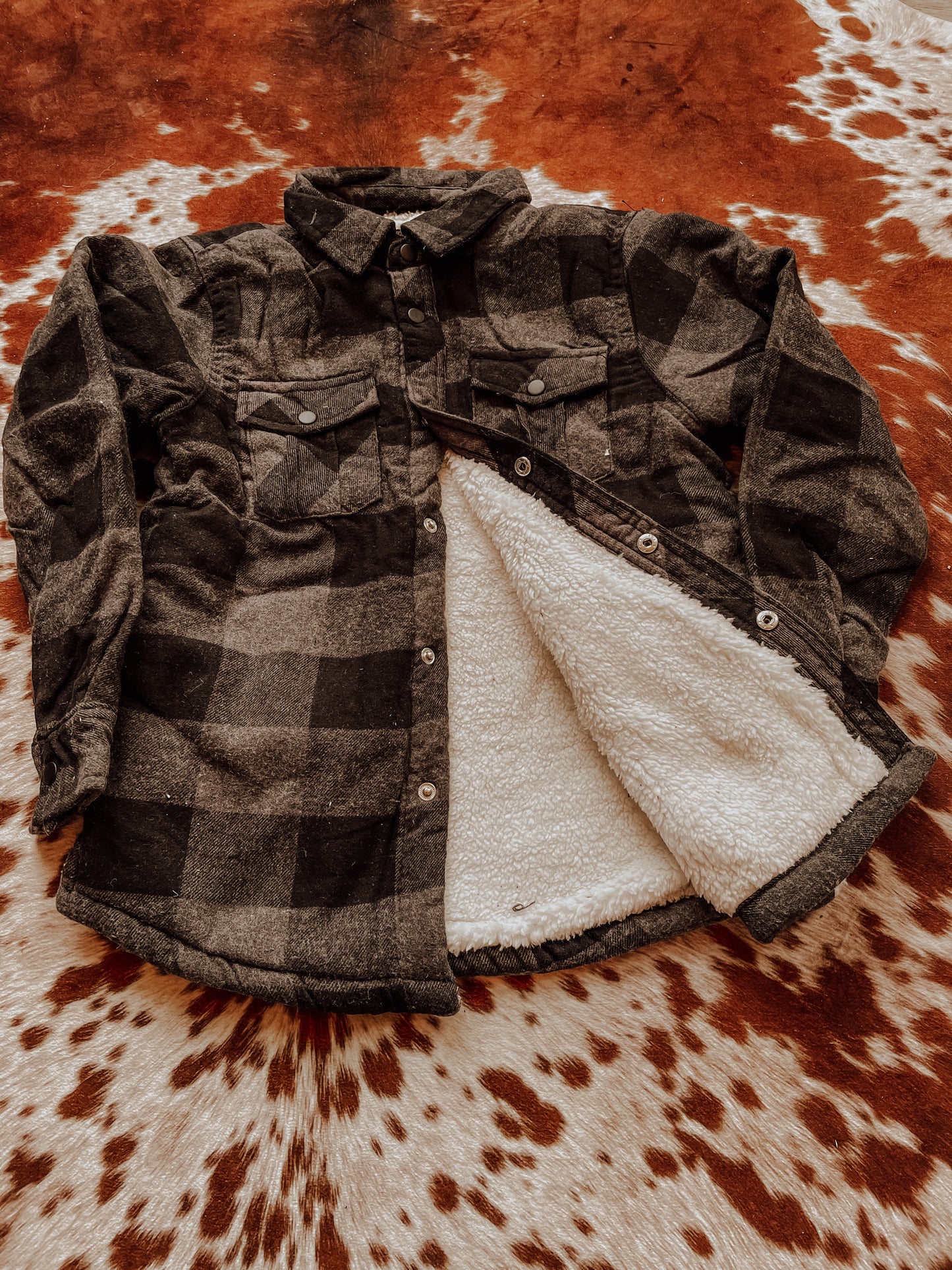 Plaid Sherpa lined jacket