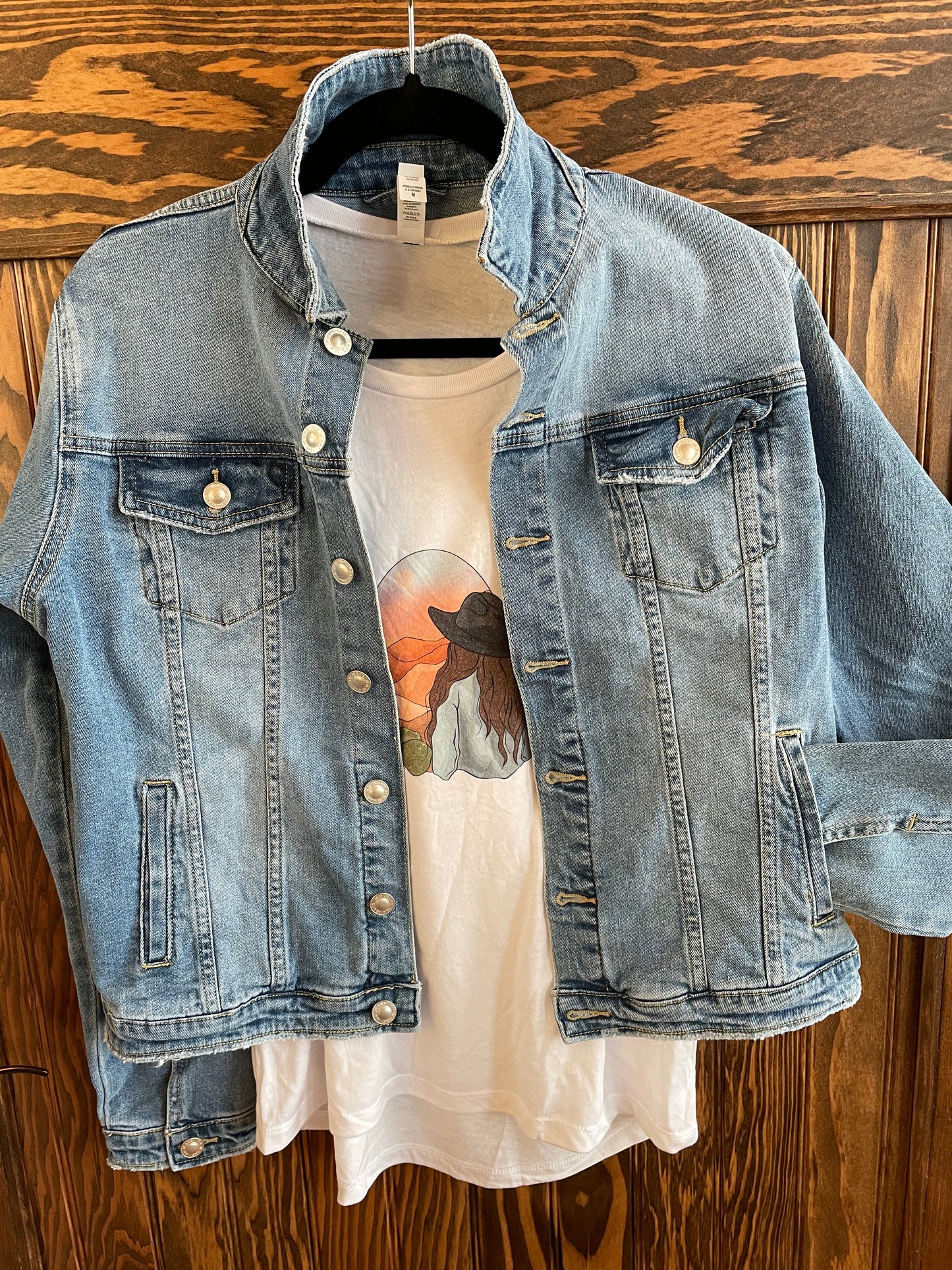 Watercolor Sunset Girl Tee Shirt