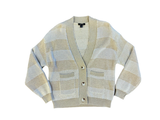 Latte Relaxed Stripe Cardigan