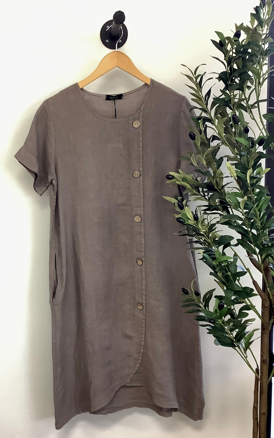 Ready to ship prairie hearts and Awaken in beige linen cotton dress on sale main image 1