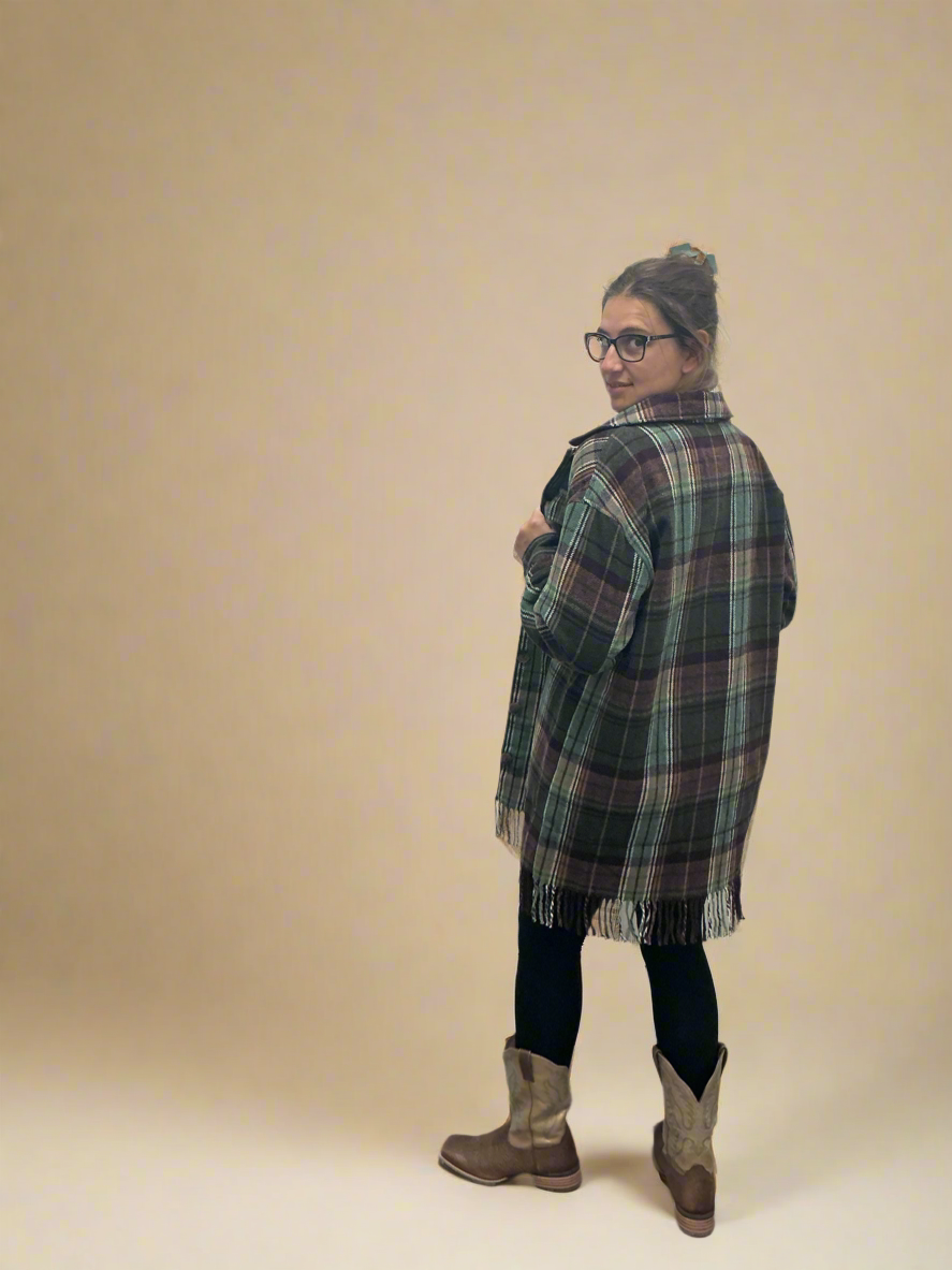 Plaid Fringe Shacket
