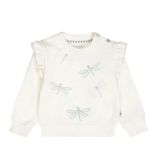 Girls Ruffled Dragonfly Sweater