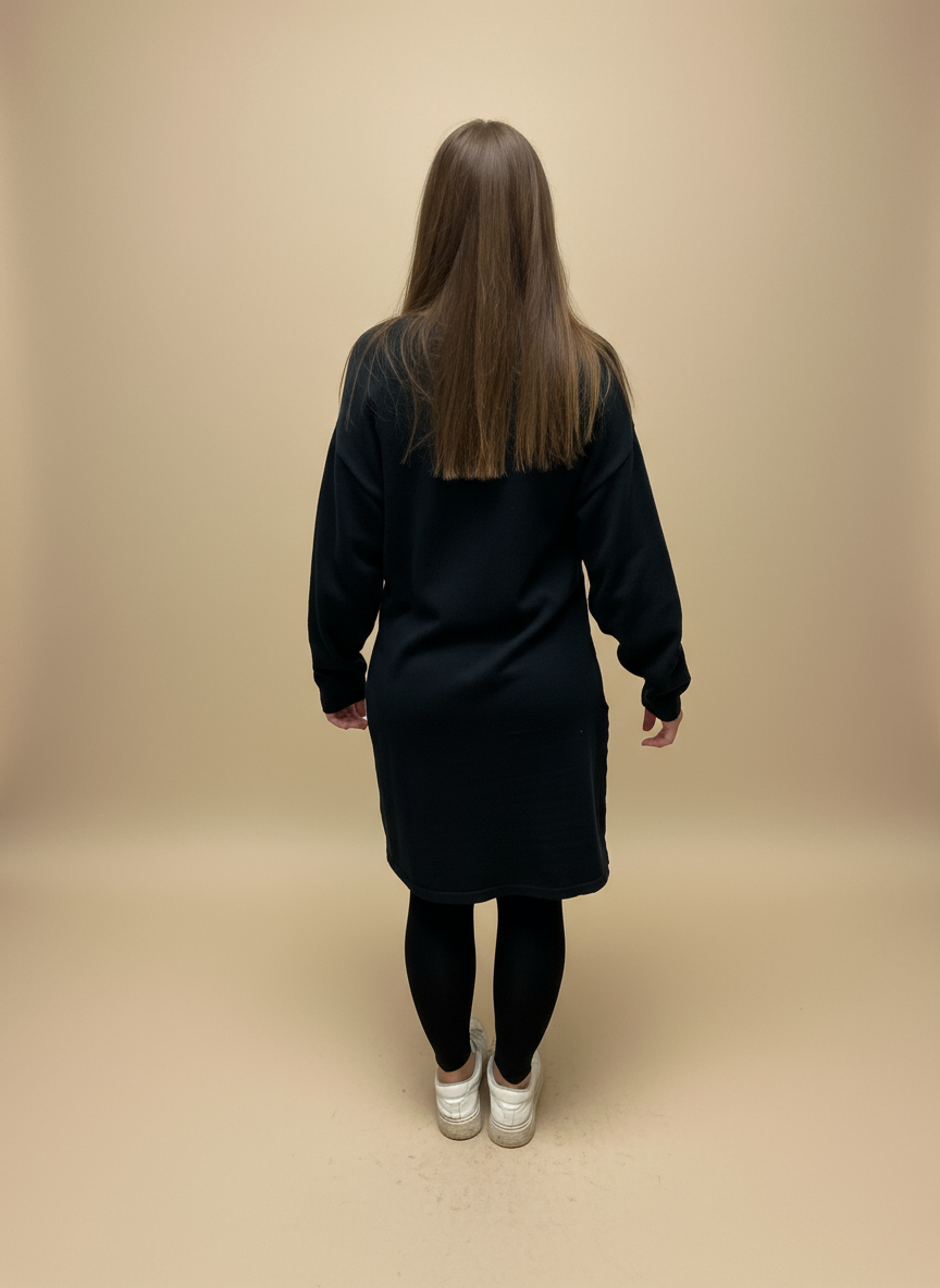 Mock Neck Knit Sweater Dress