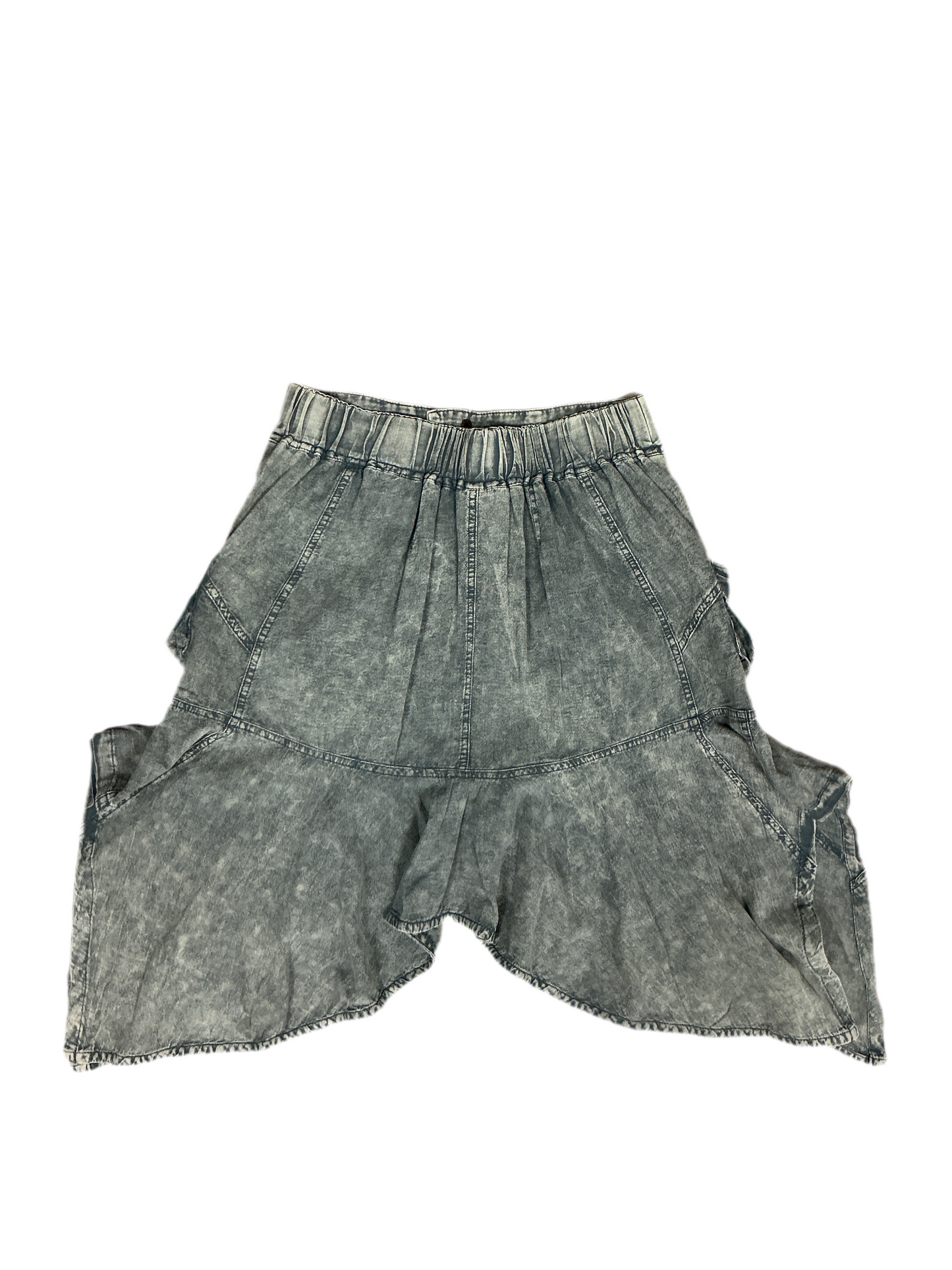 Faded Denim Cargo Skirt