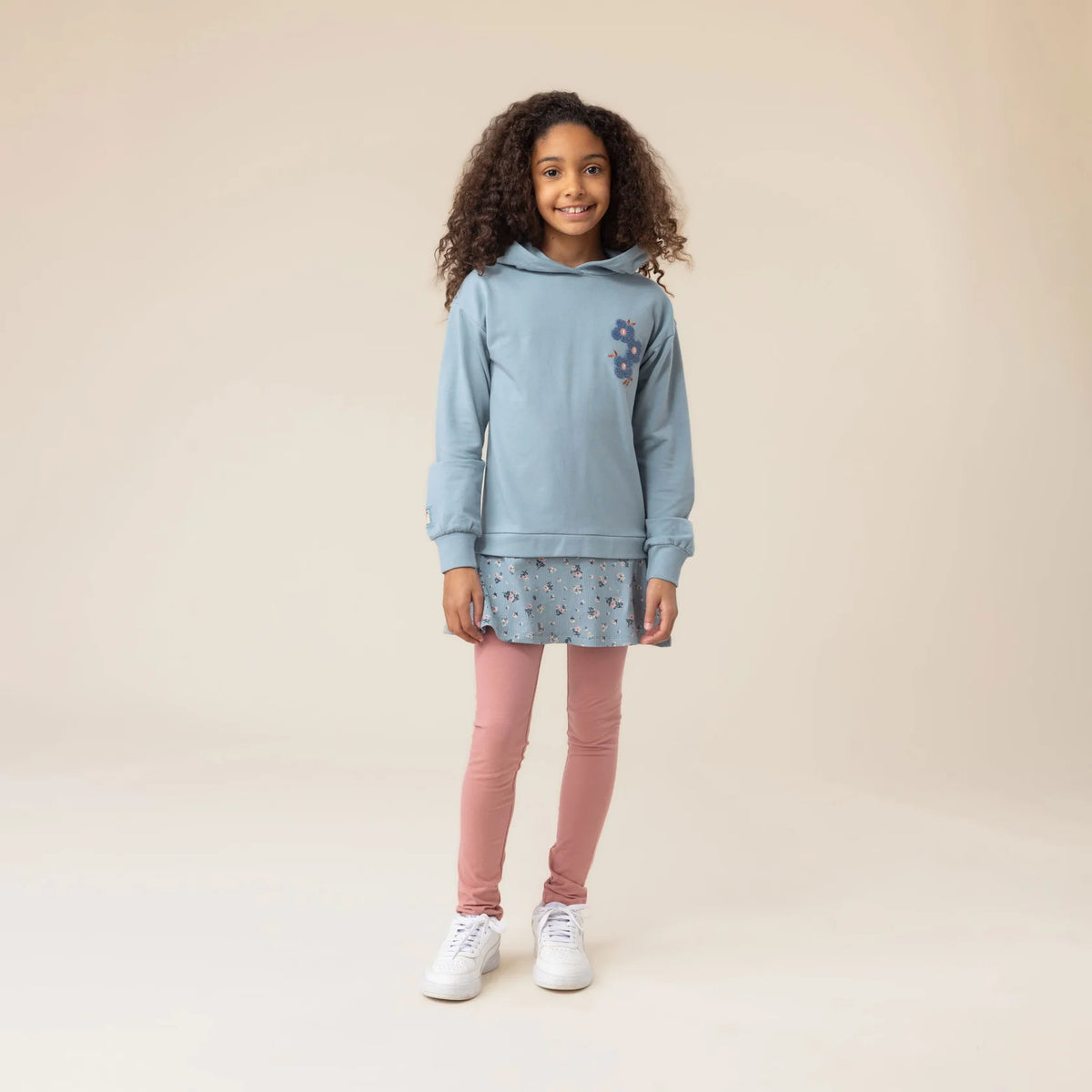 Girls Light Blue Hooded Tunic