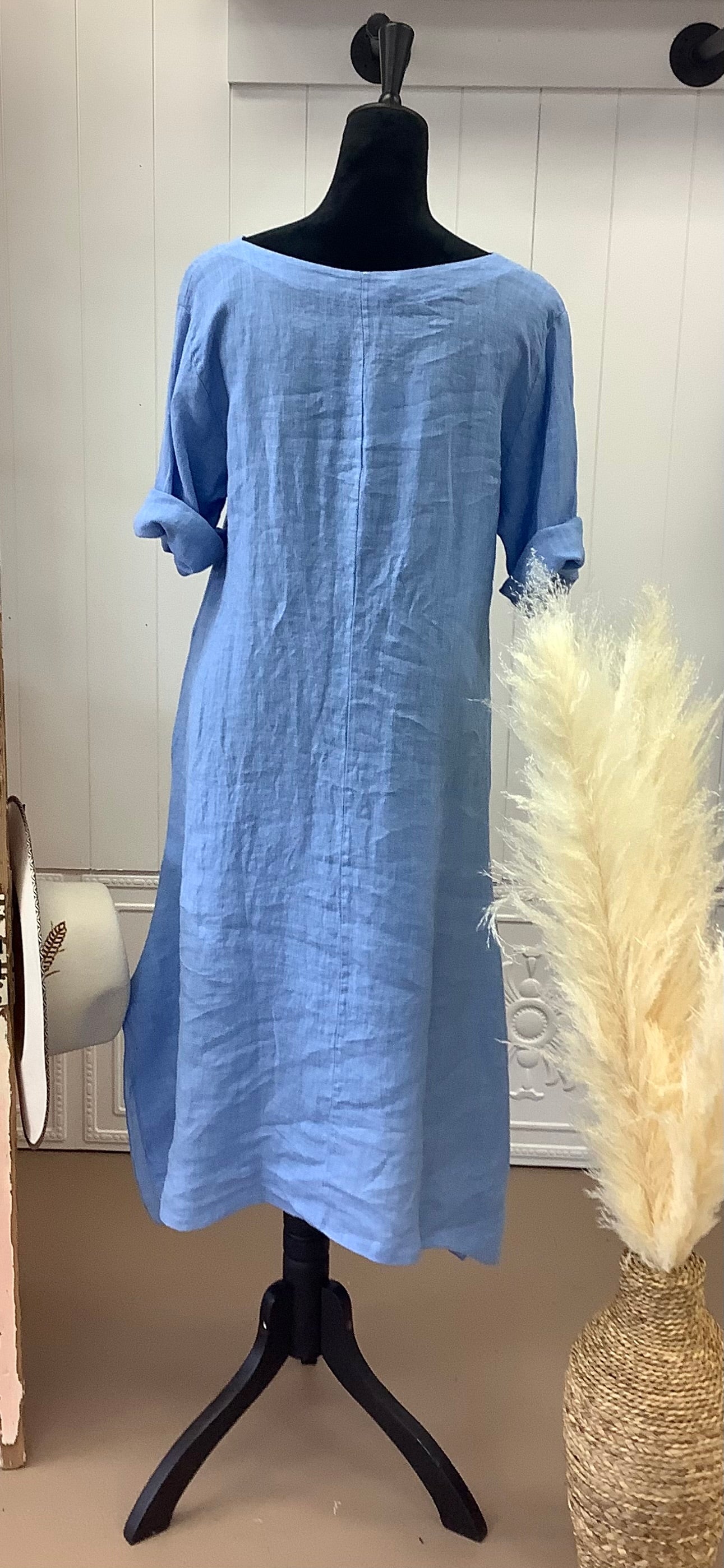 Empire Waist Linen Dress