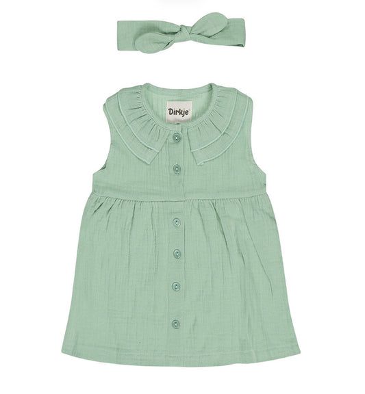 Girls 2 Piece Dress Set With headband