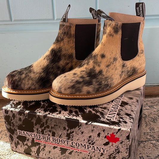 Lechera rancherr cowhide boot size 10 opt A