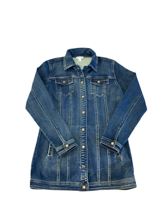 Fitted Denim Maxi Jacket