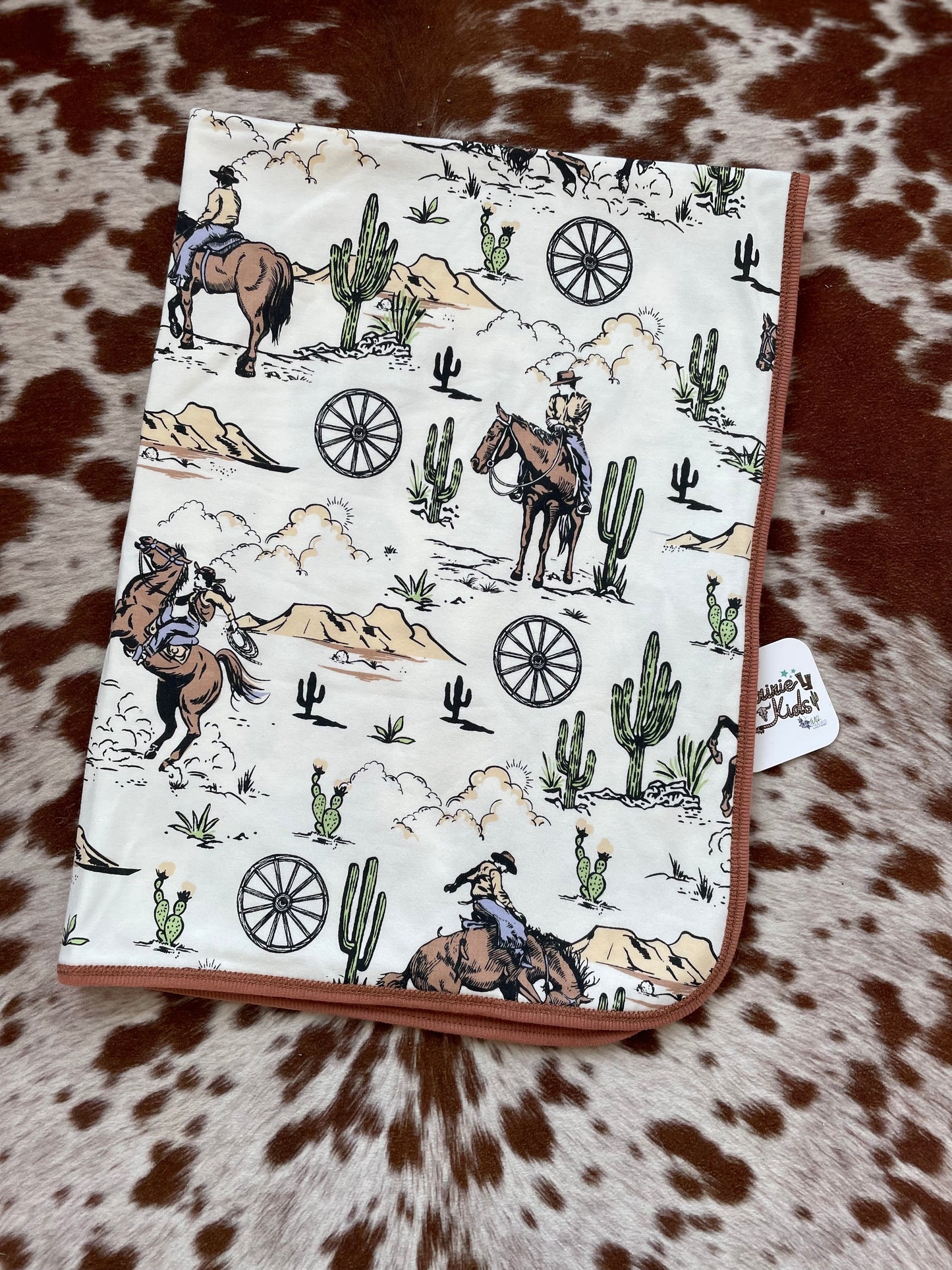 Baby Blanket in western on the range print