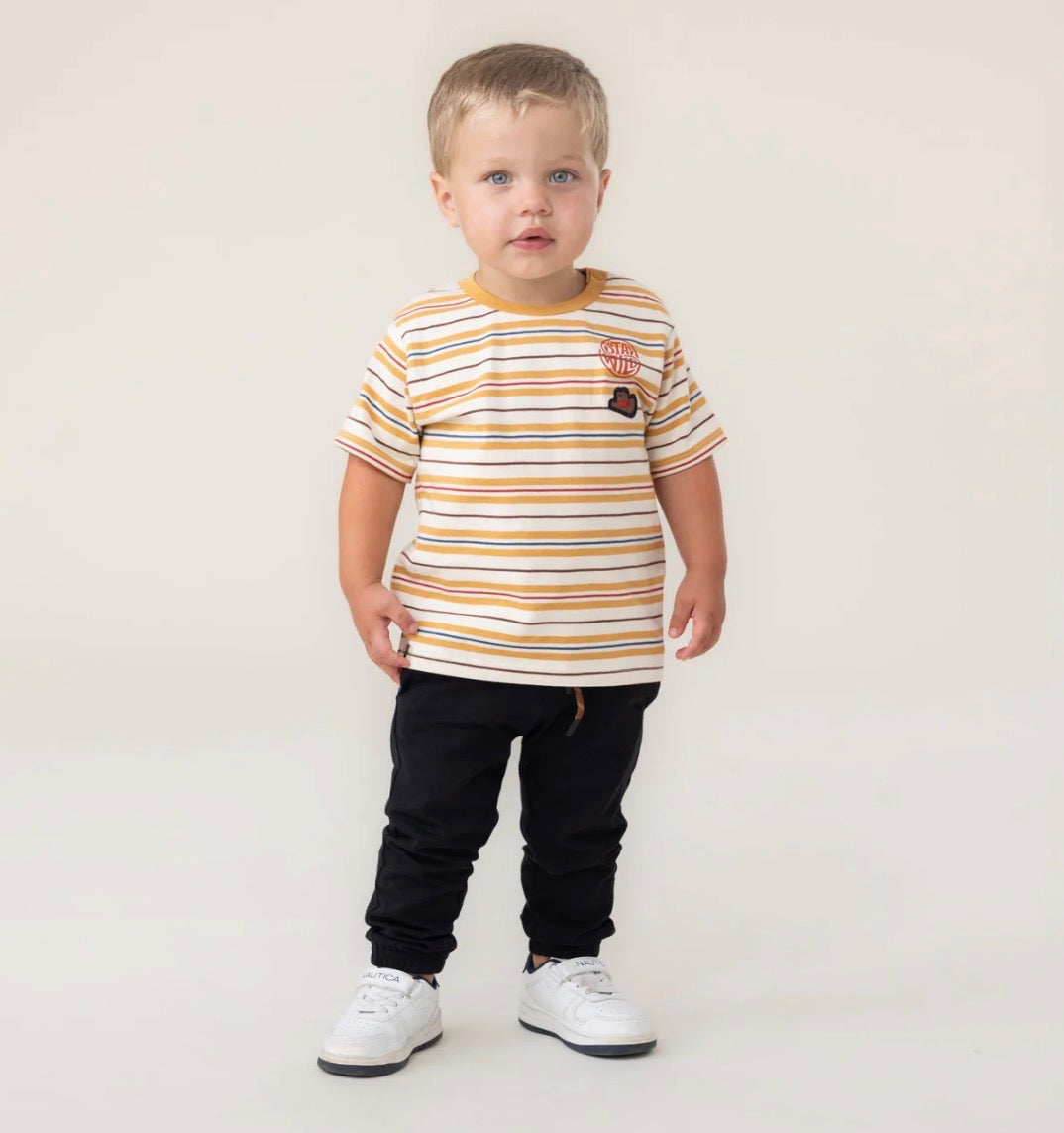 Boys Black Pants With Drawstring Waistband